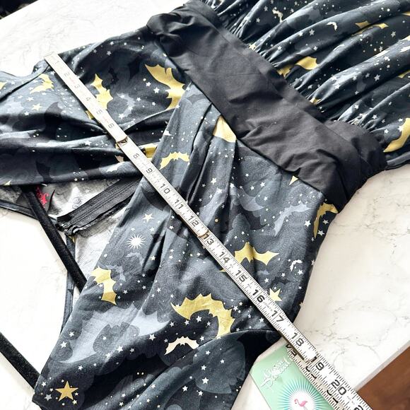 Folter Gone Batty Gothic Retro Style Fit n Flare Dress Women’s Size Medium NEW - Picture 13 of 14